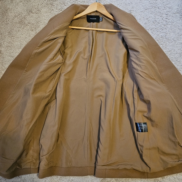 NWOT Tahari Camel Belted Wrap Coat Size XL - Picture 10 of 11
